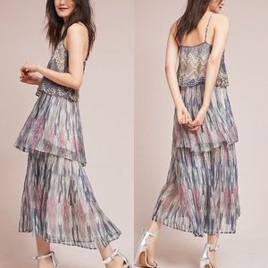 Anthro Meadow Rue Josie tiered Maxi dress NWT